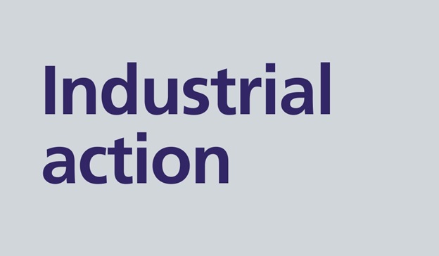 Text stating Industrial action