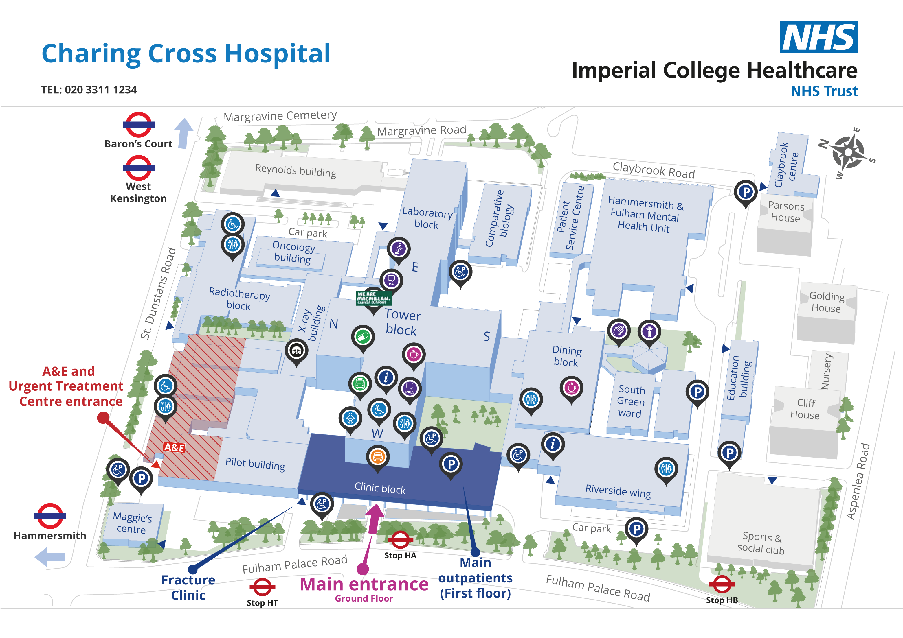 Charing Cross Hospital Site Map Imperial College Healthcare NHS Trust   Charing Cross Hospital Site Map 